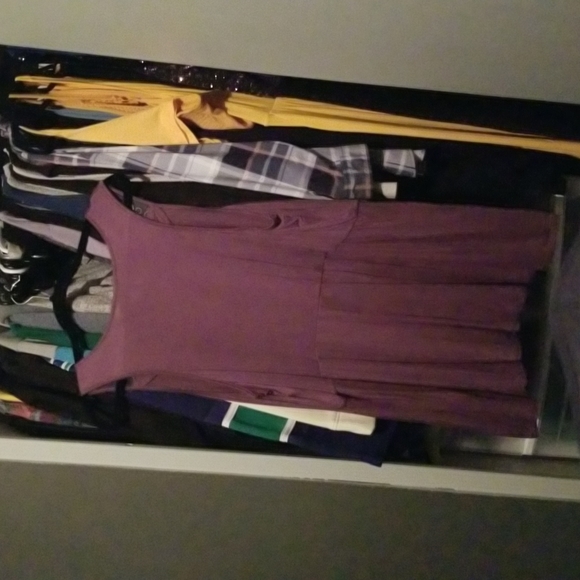 Sloane and Sadie Beaded Front Peplum Tank Purple 1x - Picture 5 of 5